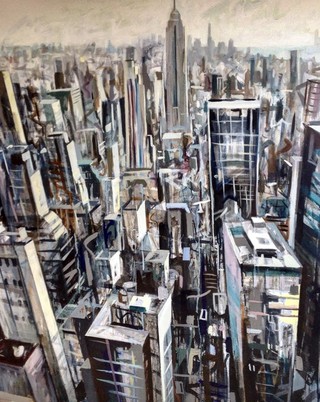 Downtown Manhattan from Rockefeller 110 x 80cm acrylic on canvas SOLD
