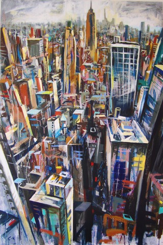 Downtown Manhattan from Rockerfellar Centre,90 x 60cm.
SOLD