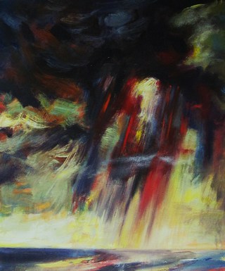Rain cloud over sea,60x50cm,Sold