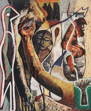 Growth.120x90cm.Crayon etching,mixed media.