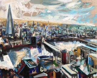The Shard from skygarden, London, oil on wood 51 x 60cm.Available.
