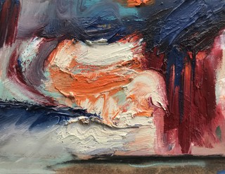 Squall over Eirskay, oil on wood, 14 x 11cm