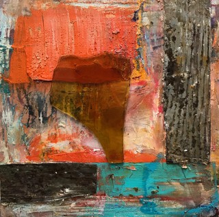 Squall over Coll, mixed media on wood 15 x 15cm.Available.
