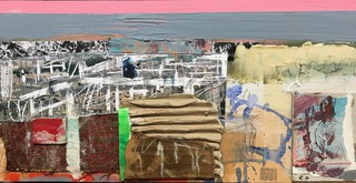 Towards Fife from Calton Hill, mixed media on wood, 35 x 15cm.Available.