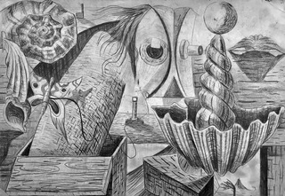 Surrealist composition sequence,1.89x69cm Pencil.