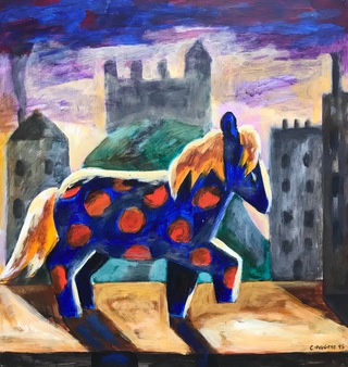 Parent world 2.40x40cm.Acrylic on paper.