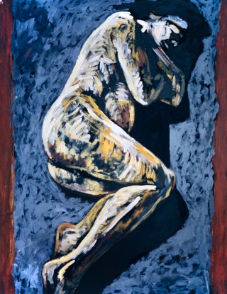 Woman with child.110x90cm.Acrylic on paper.