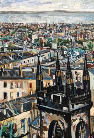 Leith from Calton Hill.90x60cm.Sold