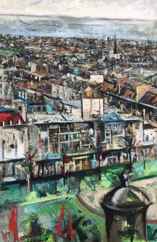 Princes St from Castle esplanade.90x60cm.Sold.