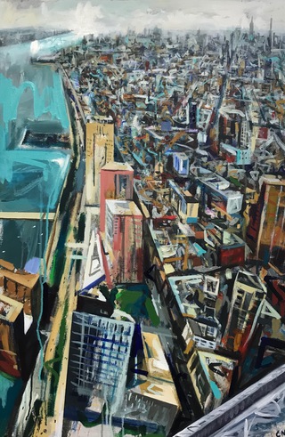Downtown Manhattan from Rockefeller.90x60cm.Sold