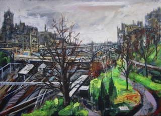 Waverley from The Gardens.50x40cm.Acrylic on wood.Sold.