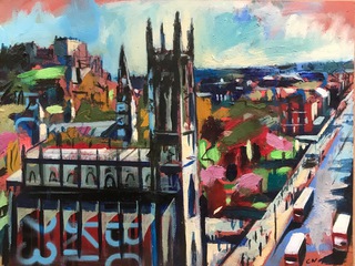 St Johns church from JW.28x21cm.Mixed media on paper.Sold.