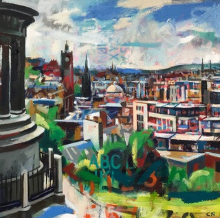 Beyond Dugold Stewart Monument 1.50x50cm.Mixed media on canvas.Sold.