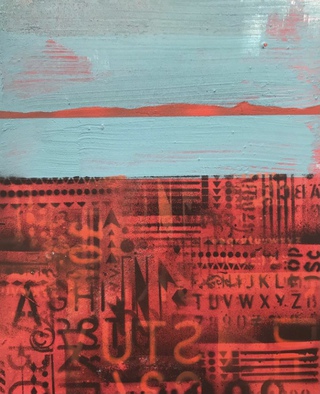 Fife from Calton Hill.40x30cm.Mixed media on wood.Sold