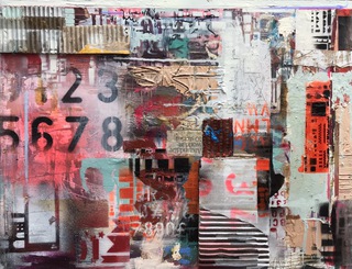 Urban configuration from Calton Hill.52x40cm.Mixed media on wood.Available.