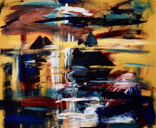 The Skelligs,Eire,evening.110x90cm.Acrylic on paper.