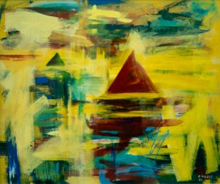 The Skelligs,Eire,sunset.110x90cm.Acrylic on paper.Sold.
