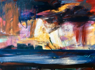 Atmospherics off Mull.60x50cm.Acrylic on canvas