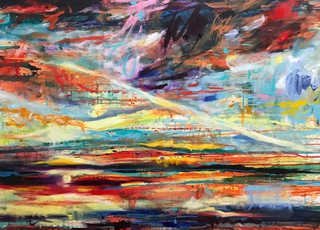 West coast sky.90x60cm.Acrylic on canvas.Commission.